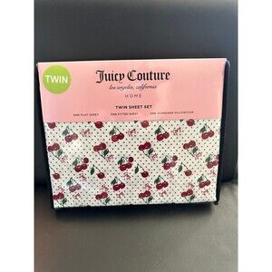 ❤️ Juicy Couture  Cherries Polka Dots TWIN SHEET SET
